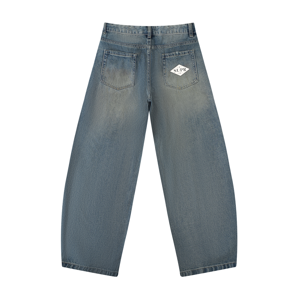 Men's Distressed Barrel Leg Jeans